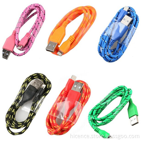 Fabric Braided Woven USB Charger Data Sync Cable for iPhone 5 5s 5cfabric Braided Woven USB 8-Pin Charger Data Sync Cable for Apple iPhone 5 5s 5c (HC-37)